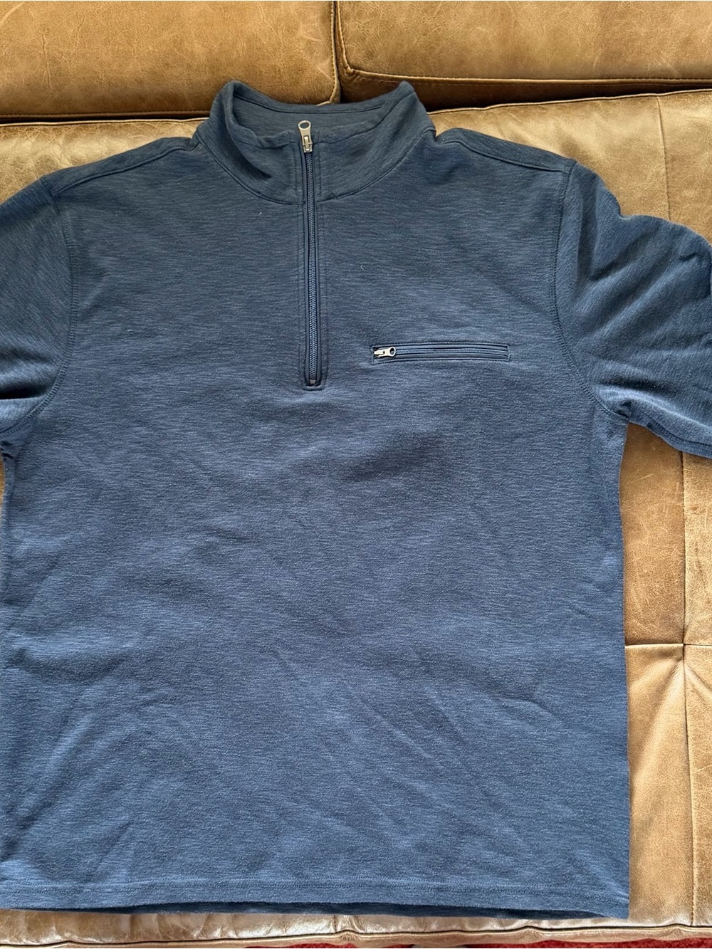 Men's Navy Half-Zip Pullover Sweater